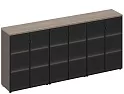 Офисный шкаф для документов средний со стеклянными дверями (стенка из 3 шкафов)