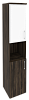 Офисный шкаф высокий узкий с белым стеклом в раме (лев/прав) 