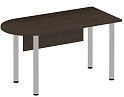 Стол письменный полукруглый на хромированных опорах с экраном ДСП